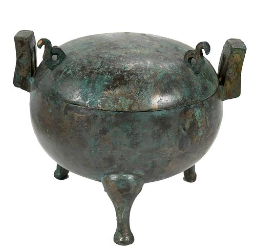 Chinese Lidded Bronze Ding