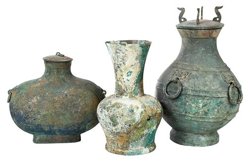 Three Bronze Chinese Vessels