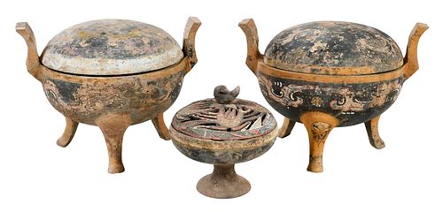 Three Chinese Pottery Ceremonial Objects