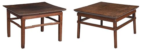 Two Similar Ming Style Burlwood Low Tables