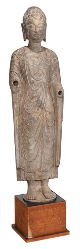 Chinese Carved Stone Standing Buddha