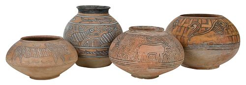Four Indus Valley Painted Pottery Vessels
