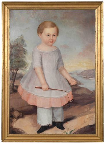 Folk Art Portrait of a Boy with Whip