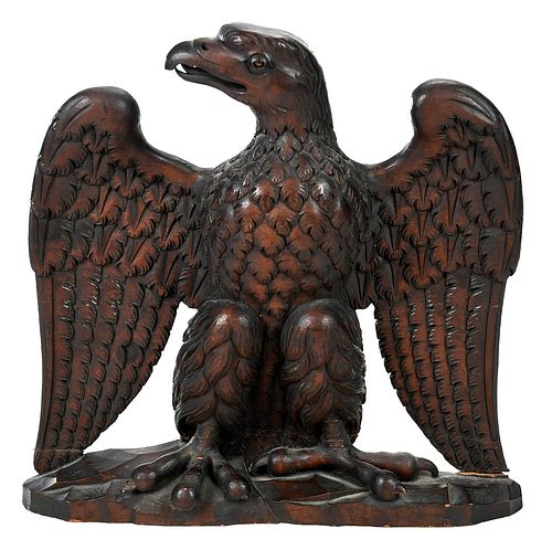 Carved Wooden Eagle Wall Mount