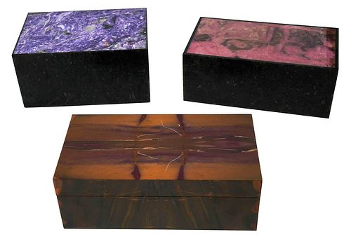 Group of Three Stone Boxes
