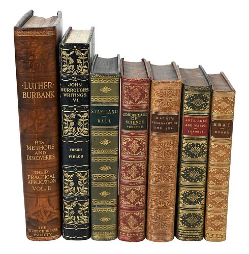 34 Leatherbound Books, Titles on Science, Horticulture
