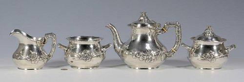 Gorham Hammered Aesthetic Silver Tea Service