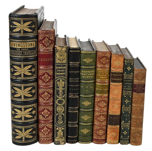 18 Leatherbound Books, World History/Travel