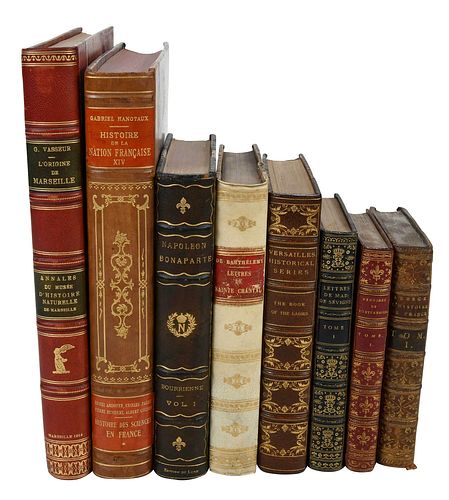 48 Leatherbound Books on French History