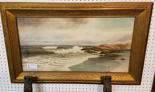 FRAMED W/C SEASCAPE SGND GEORGE HOWELL GAY 15 1/2" X 29 1/2" CORDTS MANSION