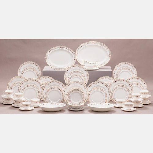 A Royal Doulton Porcelain Dinner Service for Twelve in the Strasbourg Pattern, 20th Century.