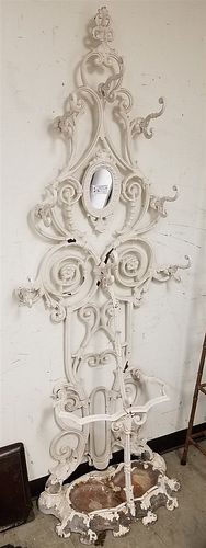 VICT CAST IRON HALL STAND 7'H X 32"W