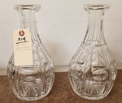 PR CUT CRYSTAL WATER CARAFES 10-1/2" BARONESS JEANNE-MARIE FRIBOURG