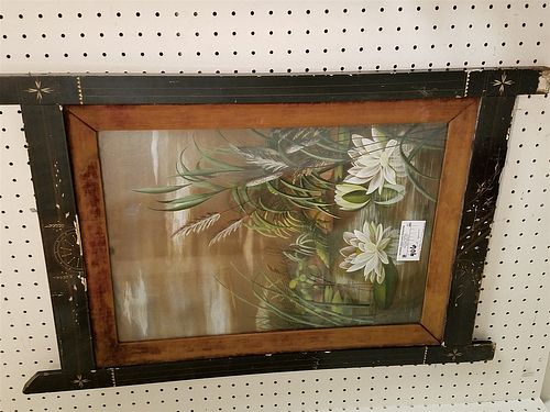 FRAMED 19TH C PASTEL WATER LILIES 20" X 14" CORDTS MANSION