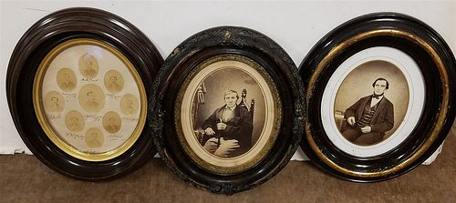 BX 3 VICT OVAL FRAMED PHOTOS 15" X 13", 14 1/2" X 12 1/2" CORDTS MANSION