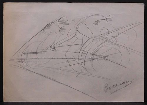 Umberto Boccioni, Attributed: Cyclist (Futurist Composition Sketch)