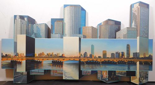 George Dergalis: Boston-Sundown (Boston Skyline)