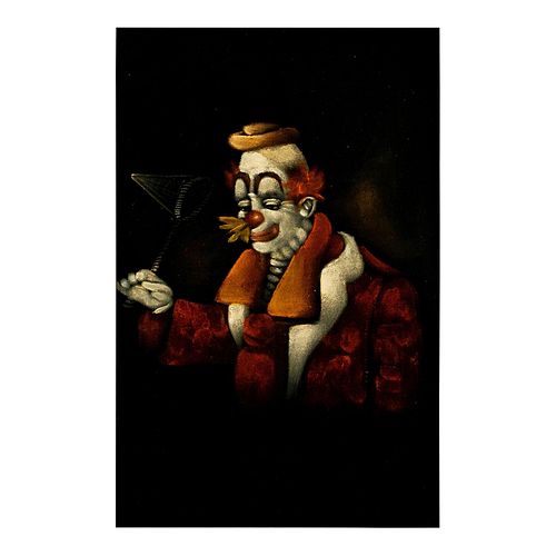 Clown Portrait Vellum Painting
