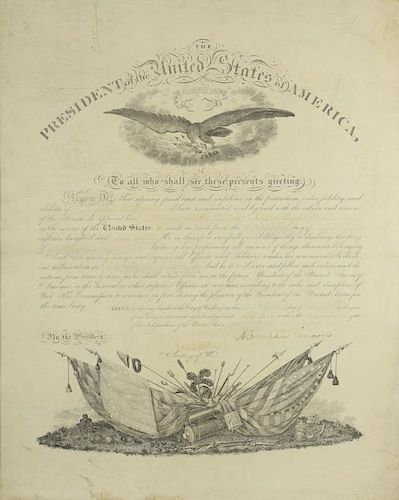 Abraham Lincoln Signed War Commission Document