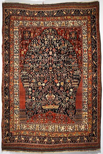 Vintage Persian Qashqai rug, 5'1" x 7'8"