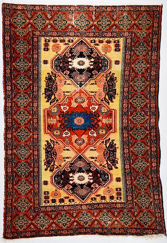 Antique Persian Senneh area rug, 4'6" x 6'9"