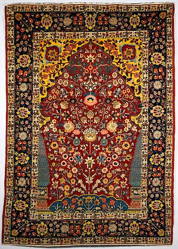 Antique Persian Isphahan rug, 4'6" x 6'5"
