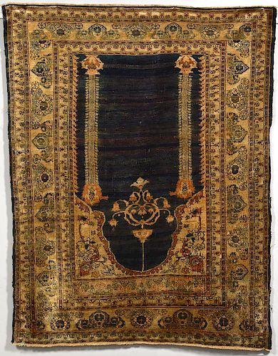 Antique Silk Tabriz Prayer Rug