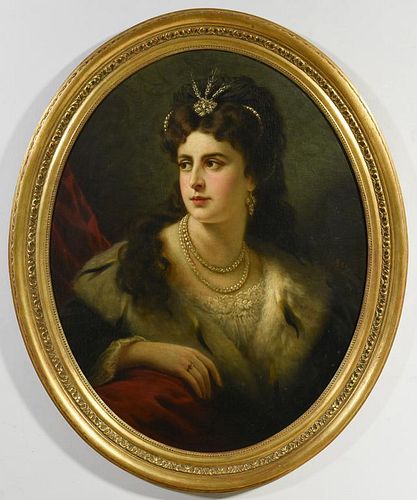 Anton Ebert, Portrait of Lady in Ermine Fur