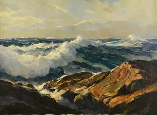 Frank Ferruzza Oil on Canvas Seascape