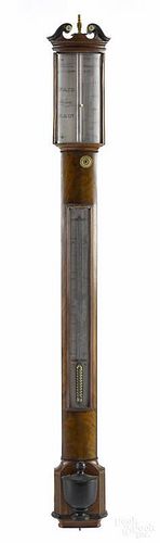 Regency mahogany stick barometer, early 19th c., signed J. Newman London, 39 1/2'' h.