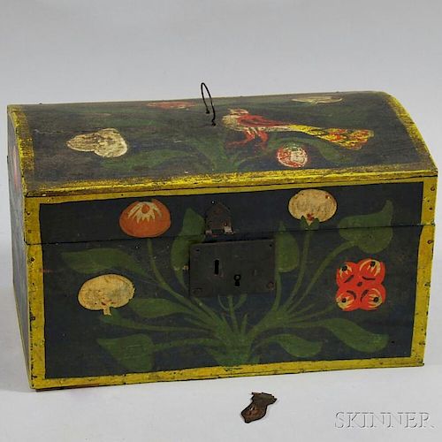 Paint-decorated Dome-top Document Box
