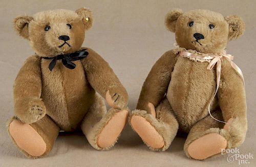 Two contemporary Steiff teddy bears, 15'' h. and 15 1/2'' h.
