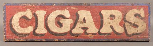 Antique Painted Wood Cigar Trade Sign.