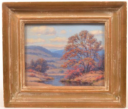 Francis Dixon Oil on Board Landscape Painting.