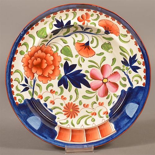Gaudy Dutch China Double Rose Pattern Plate.