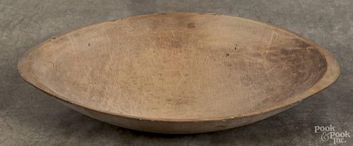 Wooden oval trencher, ca. 1900, 22'' w.