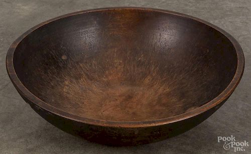 Turned wooden bowl, 19th c., 17 1/2'' dia.