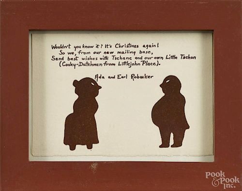 Ada and Earl Robacker, four Christmas cards, one dated 1972, 6 1/4'' x 4 1/4''.