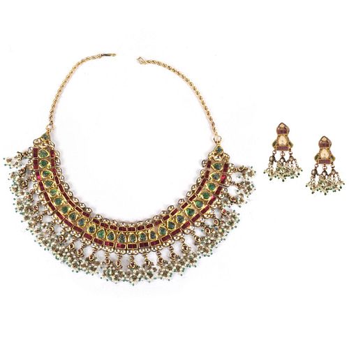 Mughal style Necklace and Earrings