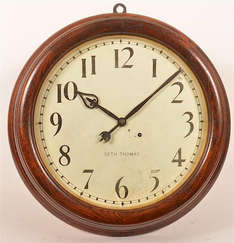 Oak Seth Thomas 30 day Gallery Clock.