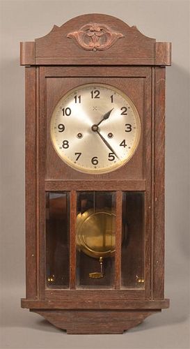 Oak Case German Box Clock.