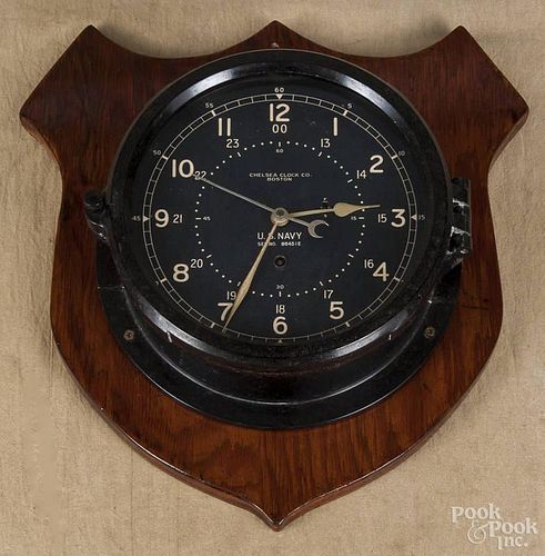 Chelsea U.S. Navy ship's clock, early 20th c., 9'' dia.