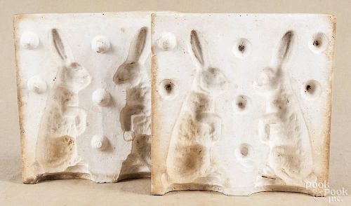 Chalk rabbit mold, ca. 1900, 11 1/2'' x 11 1/2''.