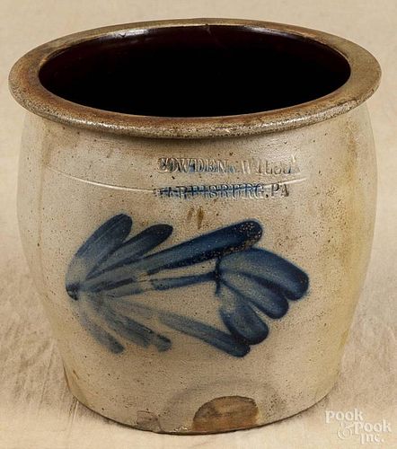 Pennsylvania stoneware crock, 19th c., impressed Cowden & Wilcox Harrisburg Pa
