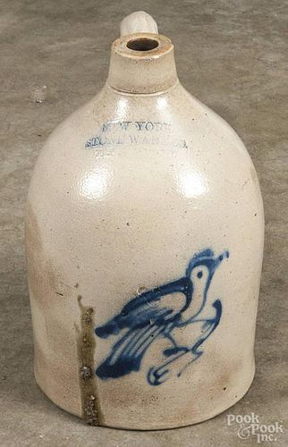New York stoneware jug, 19th c., impressed New York Stoneware Co. Fort Edward N.Y.