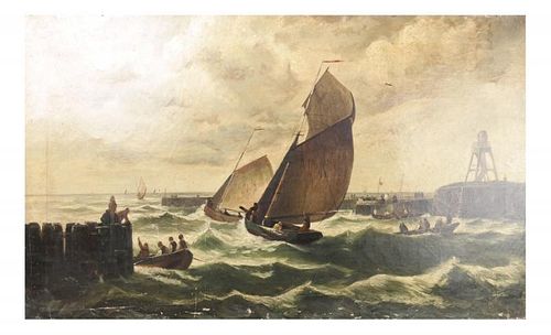 Ships on the High Seas, Oil on Canvas