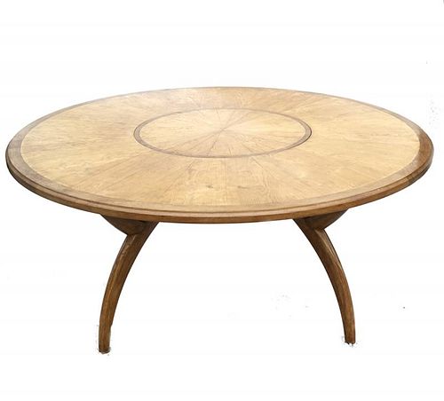 Modern Round Teak Table