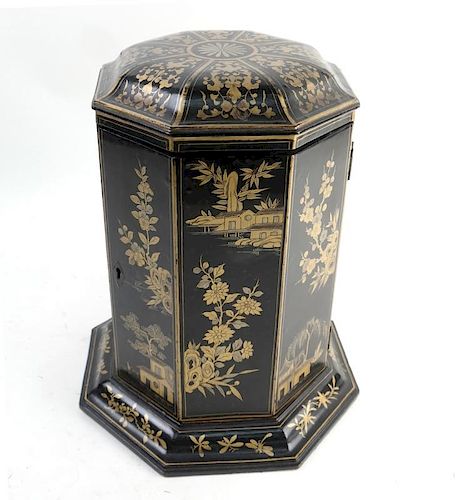 Chinese Lacquer Octagonal Box