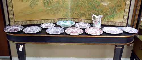 Group of 19th C. English Ironstone Plates & Pitcher. 