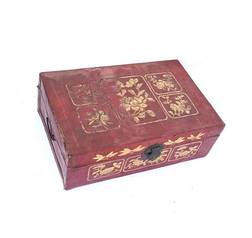Chinese Red Leather Box